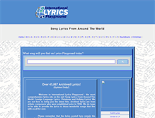 Tablet Screenshot of lyricsplayground.com